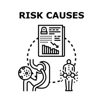Risk causes analysis impacting health and finance Stock Illustration