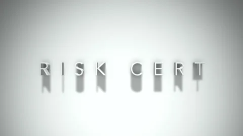 Risk cert 3D title animation with shadows on a white background Stock Footage 297466963