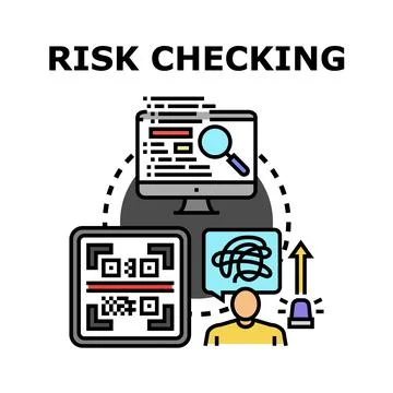 Risk checking process for assessment and identification 스톡 일러스트
