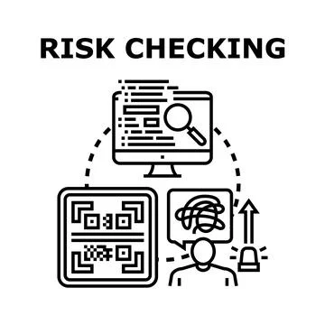 Risk checking process for assessment and identification Stock Illustration