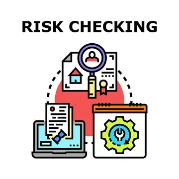 Risk checking process for business management Stockillustratie