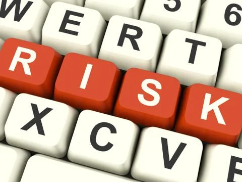 Risk computer keys showing peril and uncertainty Stock Illustration