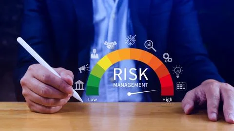 RISK concept, analyzing risk and opportunities to planning business via ris.. Stock Photos