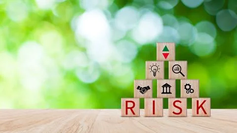 RISK concept, analyzing risk and opportunities to planning business via ris.. Foto stock