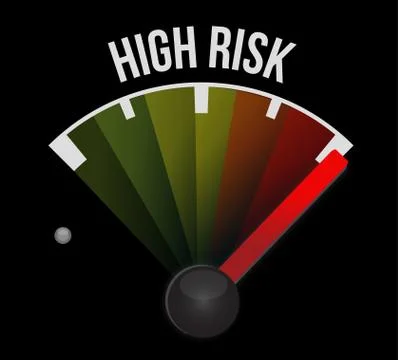 Risk concept, dash board indicator speedometer Stock Illustration