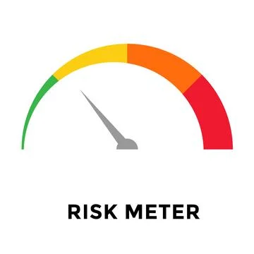 Risk concept on speedometer. Vector icon Stock Illustration
