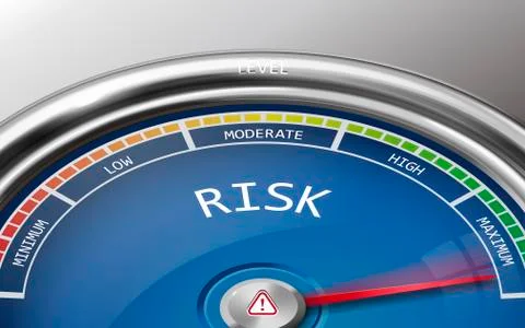 Risk conceptual 3d illustration meter indicator Stock-Illustration