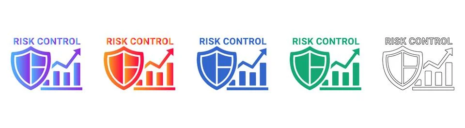 Risk Control Analytics Icons Illustrazione stock