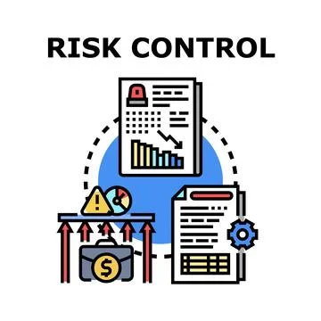 Risk control analyzing financial strategy and business management Illustrazione stock