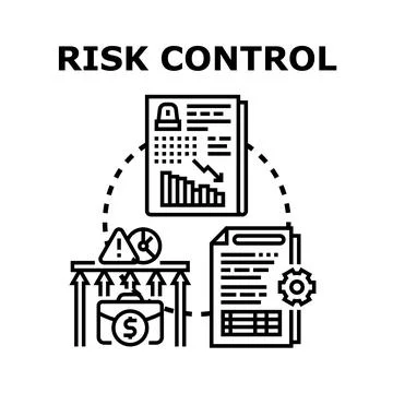 Risk control analyzing financial strategy and business management Stock Illustration