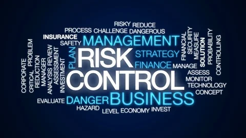 Risk control animated word cloud, text design animation. Stock Footage 74901906