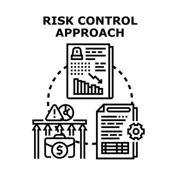 Risk control approach analyzing financial business management Stock Illustration