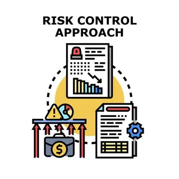Risk control approach analyzing financial business management Stockillustratie