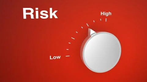 Risk control knob on red Stock Illustration