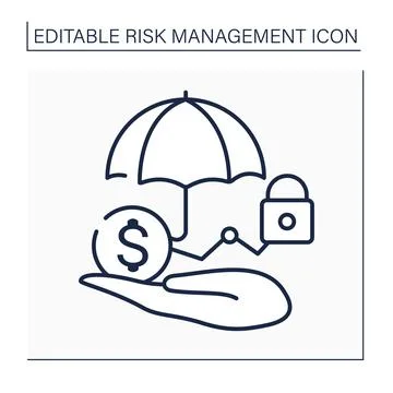 Risk control line icon Illustrazione stock