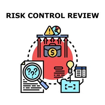 Risk control review analyzing financial business strategy Stock Illustration