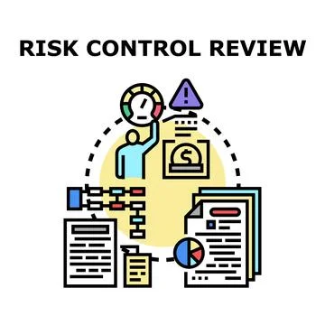Risk control review process for business management Stockillustratie