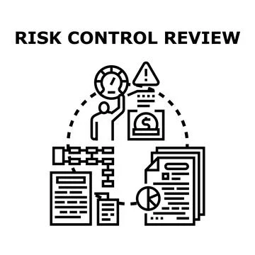 Risk control review process for business management Stockillustratie