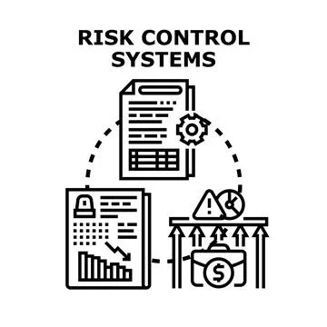 Risk control systems managing business financial protection 스톡 일러스트