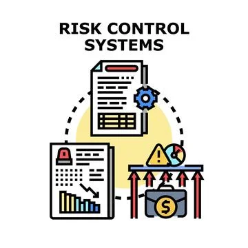 Risk control systems managing business financial protection 스톡 일러스트