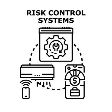 Risk control systems managing business and financial processes Stock Illustration