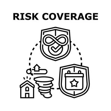 Risk coverage and protection concept protecting assets Stock Illustration