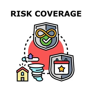 Risk coverage and protection concept protecting assets Stock Illustration