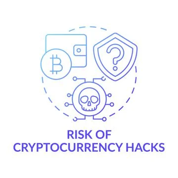 Risk of cryptocurrency hacks concept icon Stock Illustration