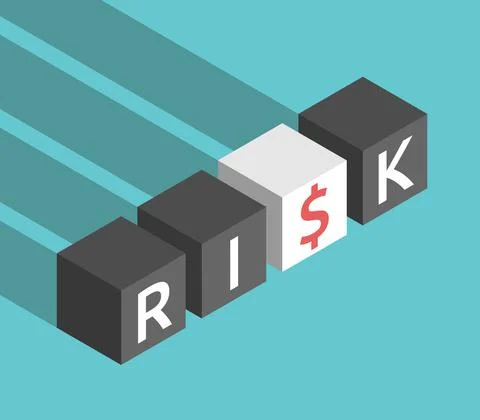 Risk cubes, dollar sign Stock Illustration