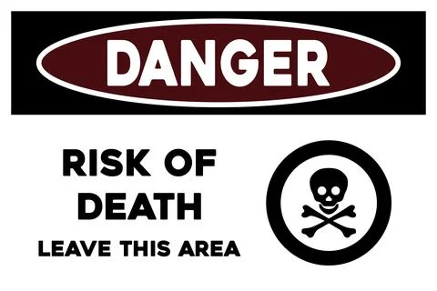 Risk of death warning sign Stock Illustration