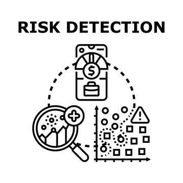 Risk detection concept identifying financial security threats Stock Illustration