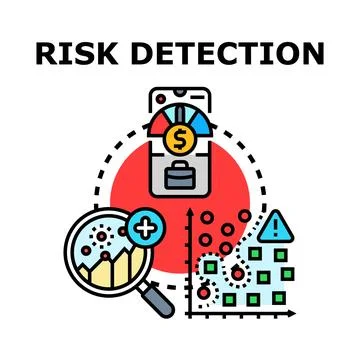 Risk detection concept identifying financial security threats Stock Illustration