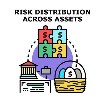 Risk distribution across assets vector illustration concept Stock Illustration