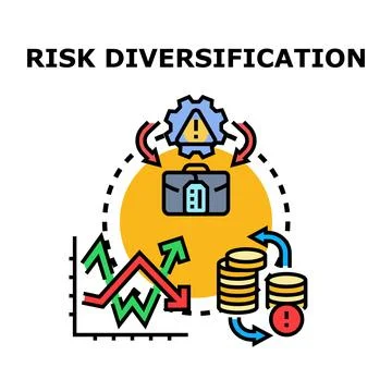 Risk diversification concept for financial portfolio and business investment Stock Illustration