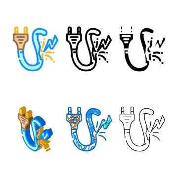 Risk electricity color icon vector range Stock Illustration