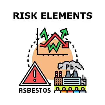 Risk elements concept analyzing danger factors icon Stock Illustration