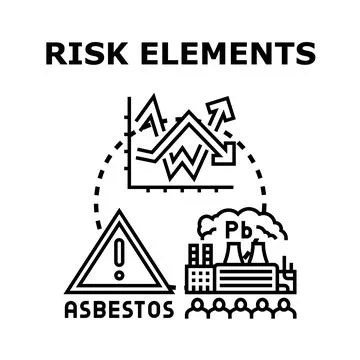 Risk elements concept analyzing danger factors icon イラスト素材