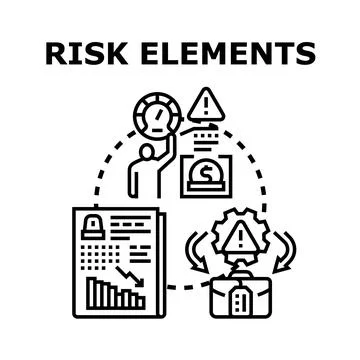 Risk elements management and business financial challenges 库存插图
