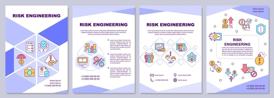 Risk engineering brochure template Illustrazione stock