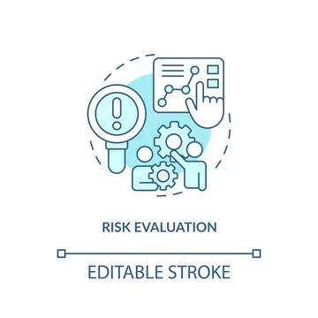 Risk evaluation blue concept icon Stock Illustration