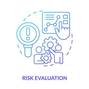 Risk evaluation blue gradient concept icon Illustrazione stock