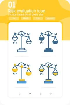 Risk evaluation premium icon with multiple style 스톡 일러스트