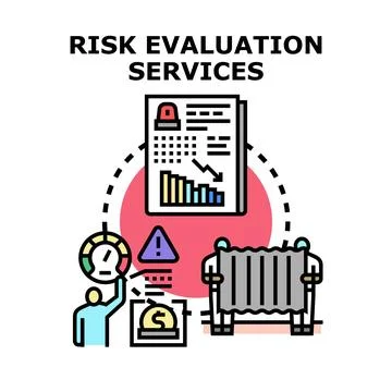Risk evaluation services estimating financial security and business strategy 库存插图