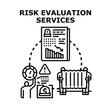 Risk evaluation services estimating financial security and business strategy Stock Illustration