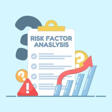 Risk factor analysis for business forecasting and financial risk evaluation Illustrazione stock