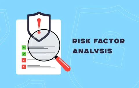 Risk factor analysis vector illustration - data-driven risk assessment and Stock Illustration