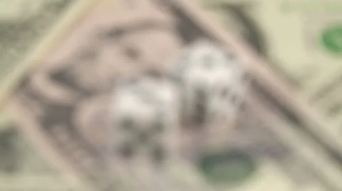 Risk factor on dollar investments dices on banknotes rotating (3:3 version) Video stock 59149889