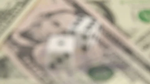 Risk factor on dollar investments dices on banknotes rotating  Video stock 59149901