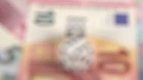 Risk factor on european investments dices on banknotes rotating (6:6 version) Stock Footage 59149874