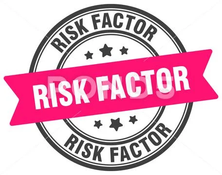 Risk factor stamp. risk factor label on transparent background. round ...